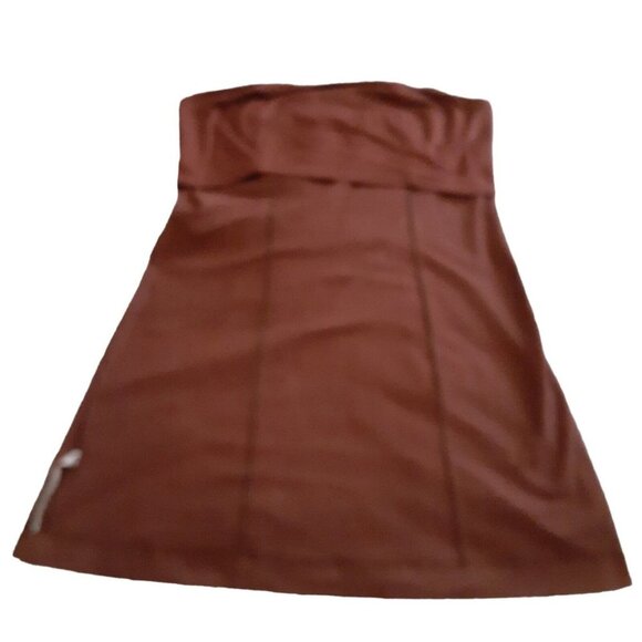 Free People Beach Strapless Dress Smocked Back L Brown Bathing Suit Cover - Picture 3 of 7